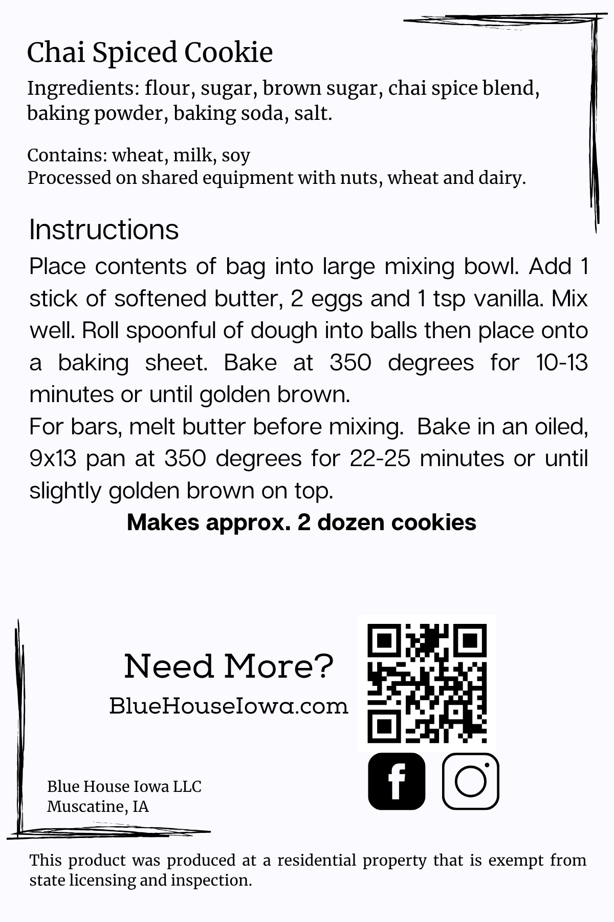 Chai Spiced - Cookie Mix