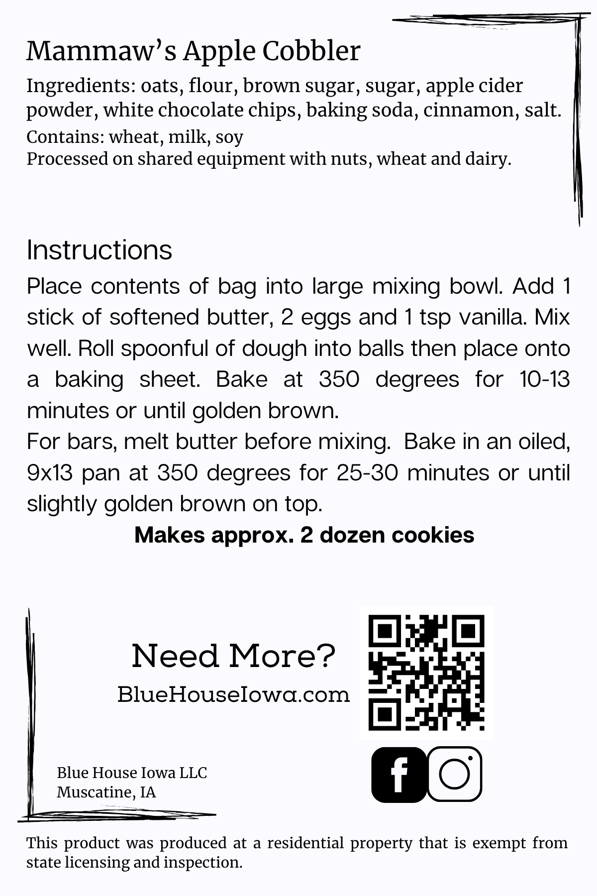 Mammaw's Apple Cobbler - Cookie Mix